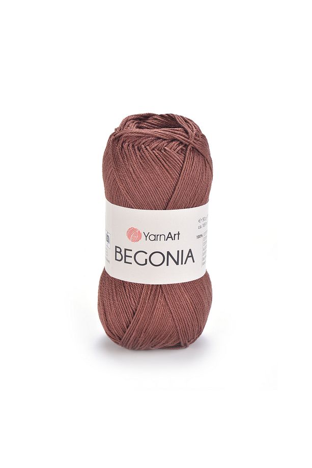 Begonıa - Merserize El Örgü Ipi Kızıl Kahve-0077 - 1