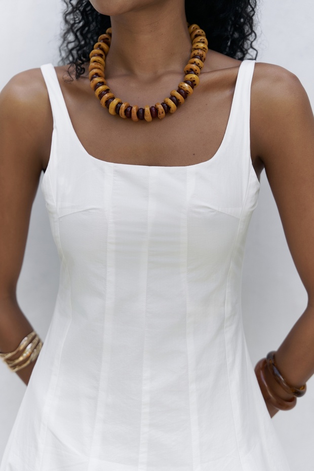 Garda Uzun Ekru Balon Elbise - 9