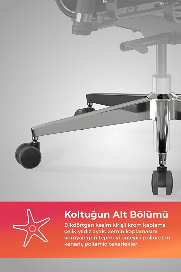 Ergolife Synchrosit 10 Ergonomik Ofis Sandalyesi | Tekerlekli, Fileli Çalışma Sandalyesi-1FC.3.1.544 - 7