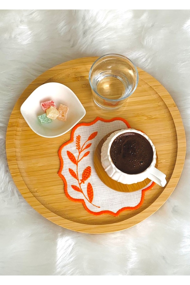 Mixed Color Presentation Napkin, Cocktail Napkin, Coffee Side Presentation Napkin, Embroidered Presentation Napkin Set of 6 - 2