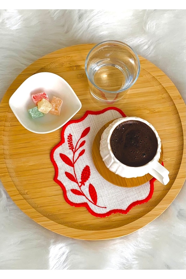Mixed Color Presentation Napkin, Cocktail Napkin, Coffee Side Presentation Napkin, Embroidered Presentation Napkin Set of 6 - 6
