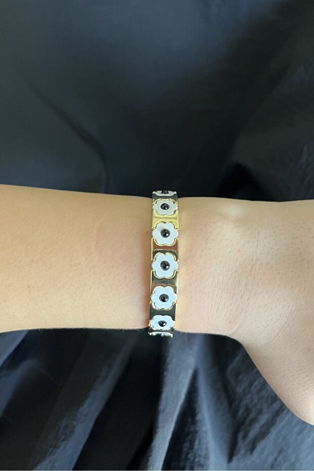 Gold Çiçek Detay Bileklik - 1