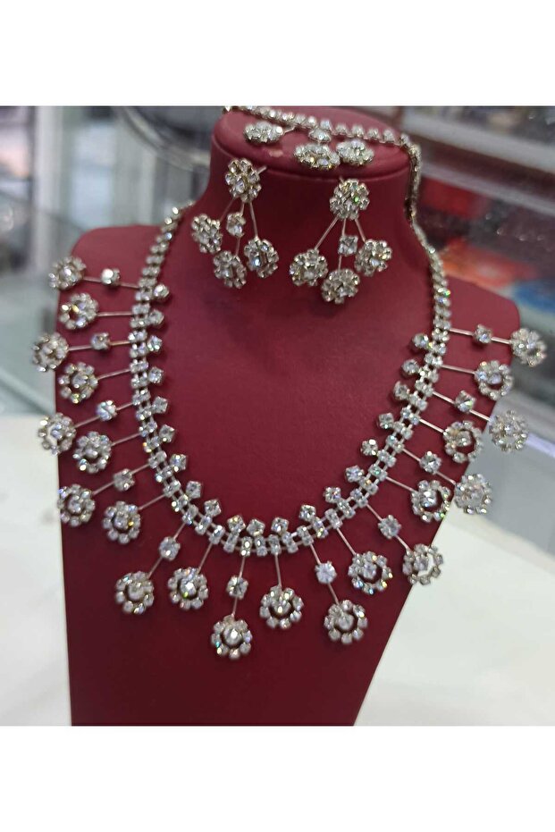 Bijouterie Necklace Bracelet Earrings Set for Wedding Engagement Special Occasions