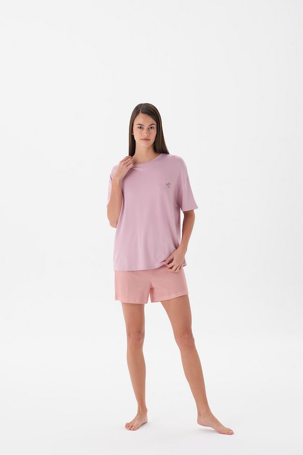 Pijama O Yaka Şort Tk. - 1