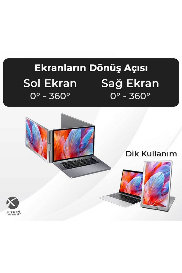 15.6″ İkili Taşınabilir Monitör Çoklu Ekran Fhd Notebook Monitör - 2
