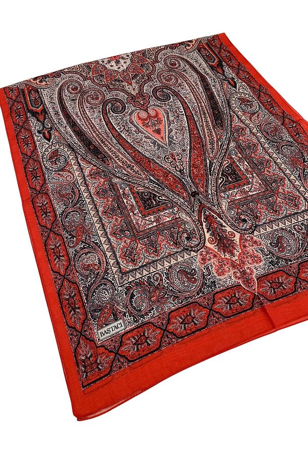 BAŞTACI SOFT ETNİK 0181 KIRMIZI ŞAL - 4