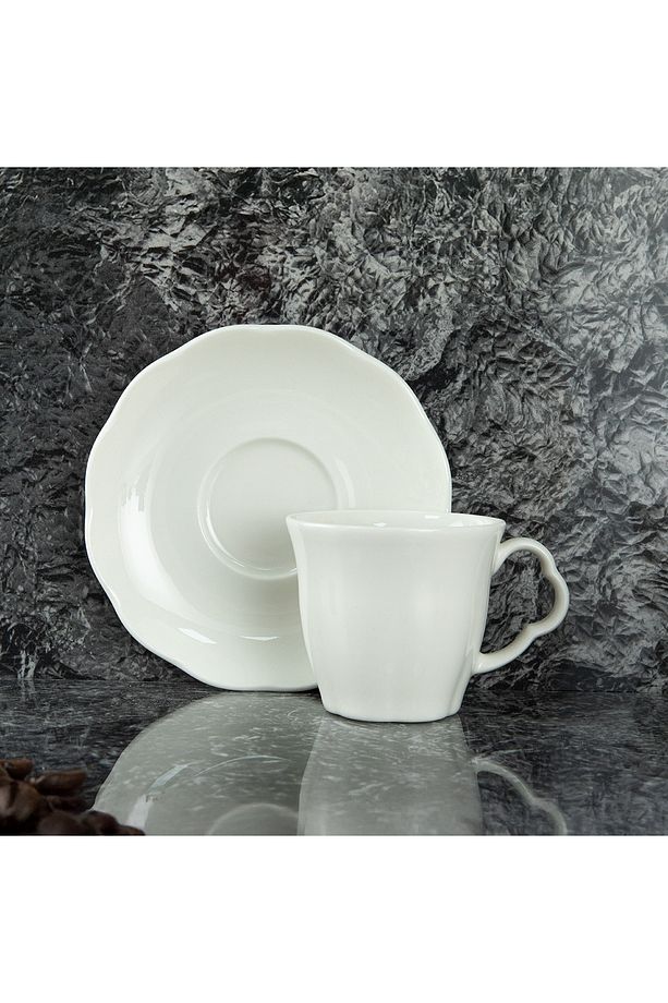 Tulu Yonca 12 Parça 6 Kişilik Kahve Fincan Takımı Krem 100 ml - 3