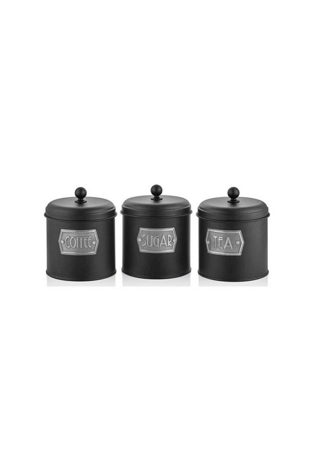 Çay Şeker Kahve Kavanozu Siyah Glv0499 - 2