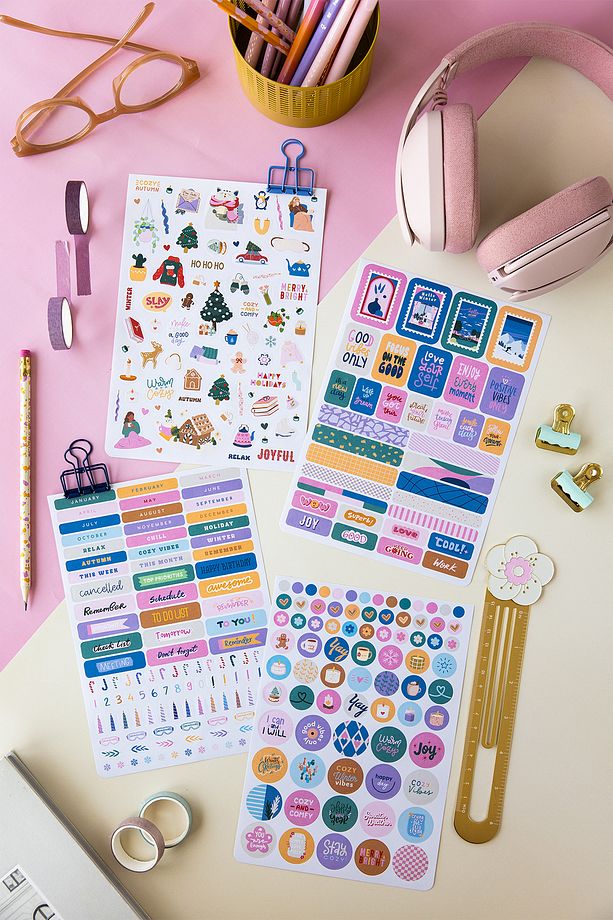 A5 Sticker Book 1183 Adet 18 Yaprak Renkli Etiket Defteri - 4