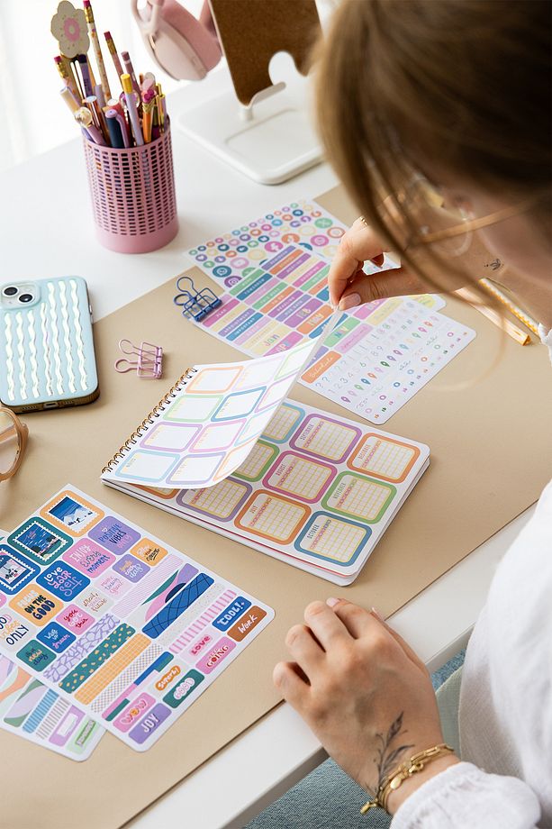 A5 Sticker Book 1183 Adet 18 Yaprak Renkli Etiket Defteri - 3