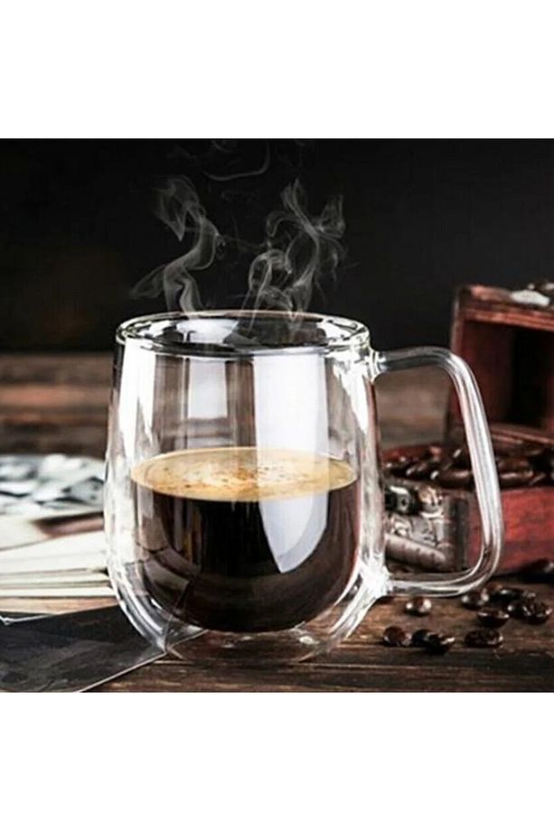 Çift Cidarlı Cam Bardak 300 ml Kupa 12469 - 1