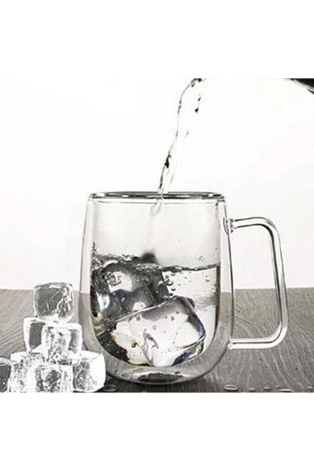 Çift Cidarlı Cam Bardak 300 ml Kupa 12469 - 2