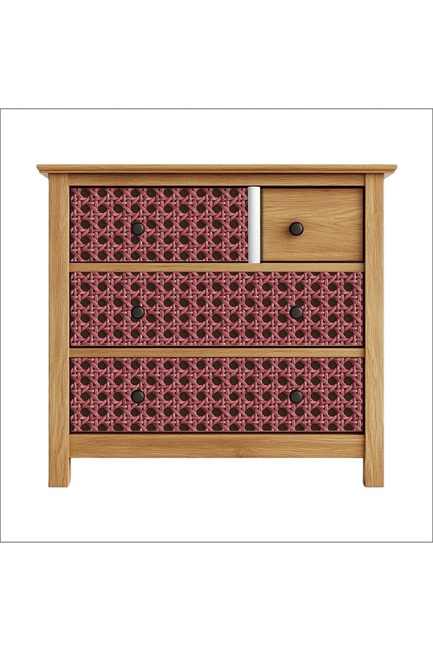 Hasır Rattan Desenli Kendinden Yapışkanlı Laminasyonlu Dolap, Şifonyer Kaplama Folyosu - 5