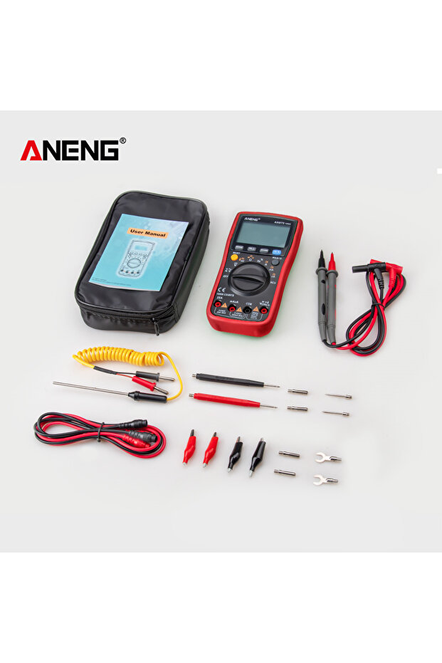 جهاز قياس رقمي متعدد الوظائف ANENG AN870 Red Pro بـ 19999 عداد، مقياس تيار متردد/مستمر حقيقي، مقياس فولت