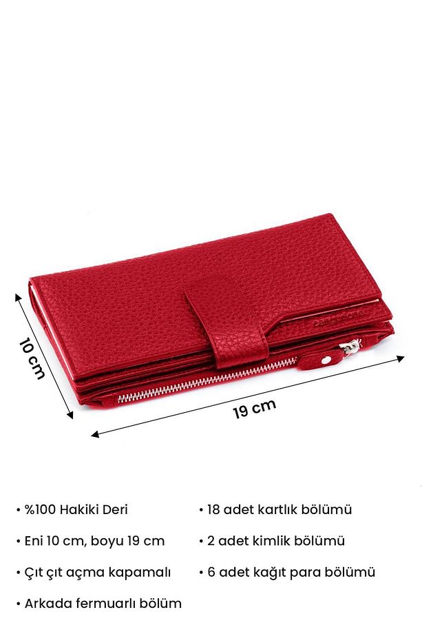 Mavi Hakiki Deri Kroko Baskı Çıtçıt Kapamalı Kartlıklı Bölüm Fermuarlı Bölmeli Uzun Kadın Cüzdan - 4
