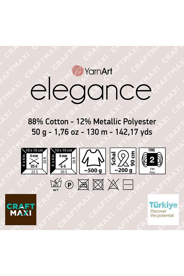 Elegance - Simli El Örgü Ipi Pembe-110 - 2