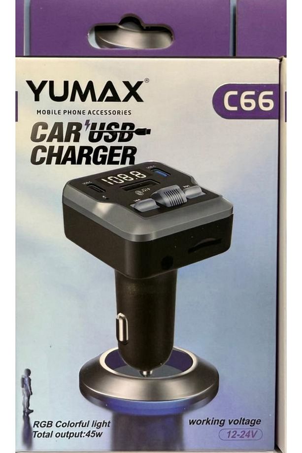 Bluetooth FM Transmitter Araç Kiti C66 | 30W Hızlı Şarj, USB/SD/MP3, Tüm Araçlara Uyumlu - 5