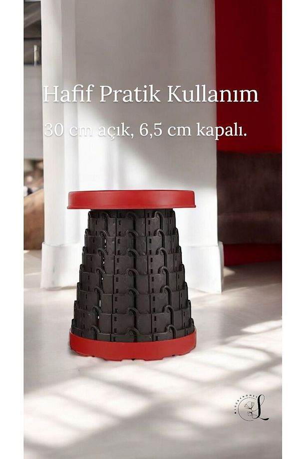 Kolay Portatif Katlanır Tabure (KIRMIZI) - 6