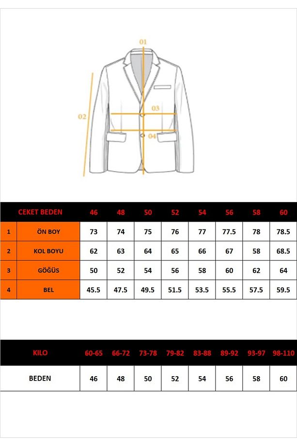 BLAZER SLIM FIT YARIM ASTARLI BLAZER TEK CEKET 7148-1 R3 - 7