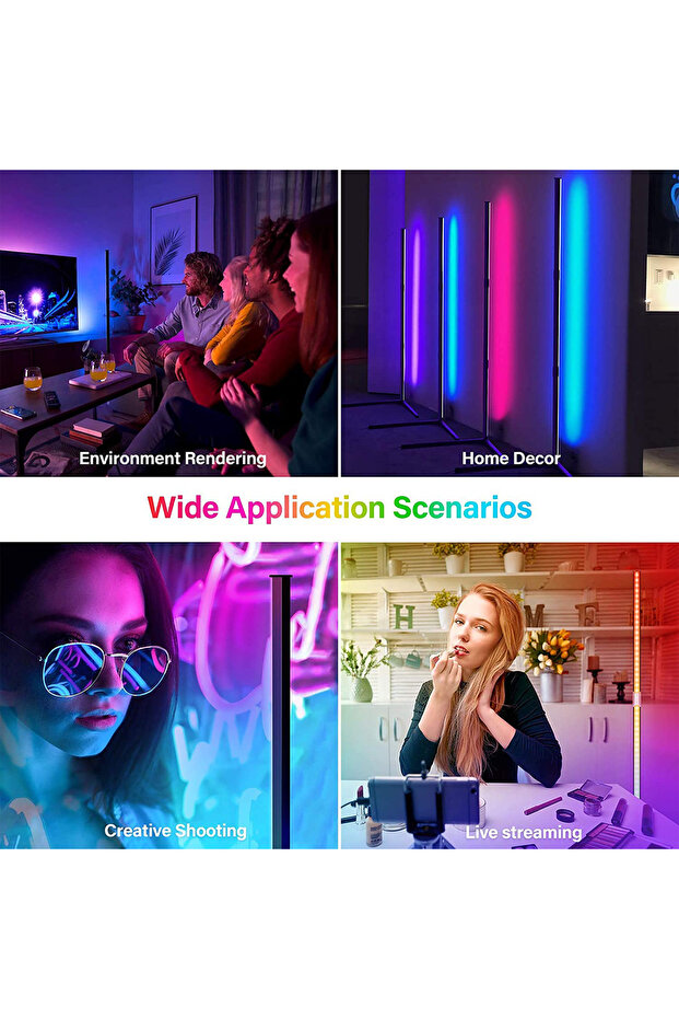 Bluetooth Control LED Light Corner Lamp Multicolour - 7