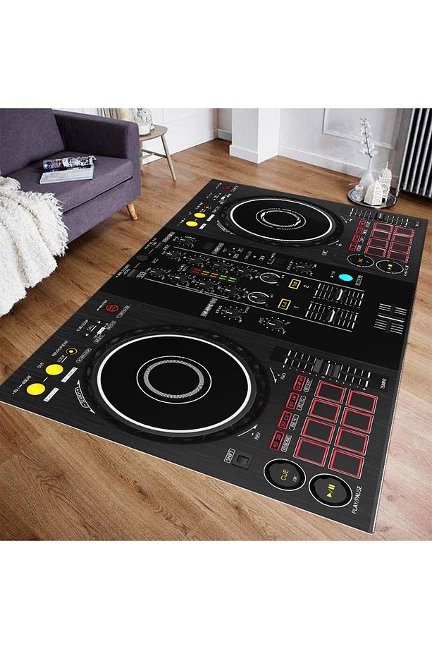 Dj Seti Setup Şeklinde Hali ,Yıkanabilir Hali ,Süngerli Yüzey- KAYMAZ DOT TABAN - 5