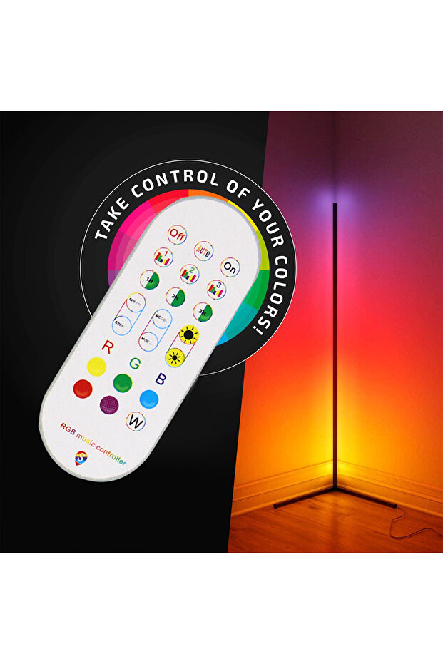 Bluetooth Control LED Light Corner Lamp Multicolour - 5