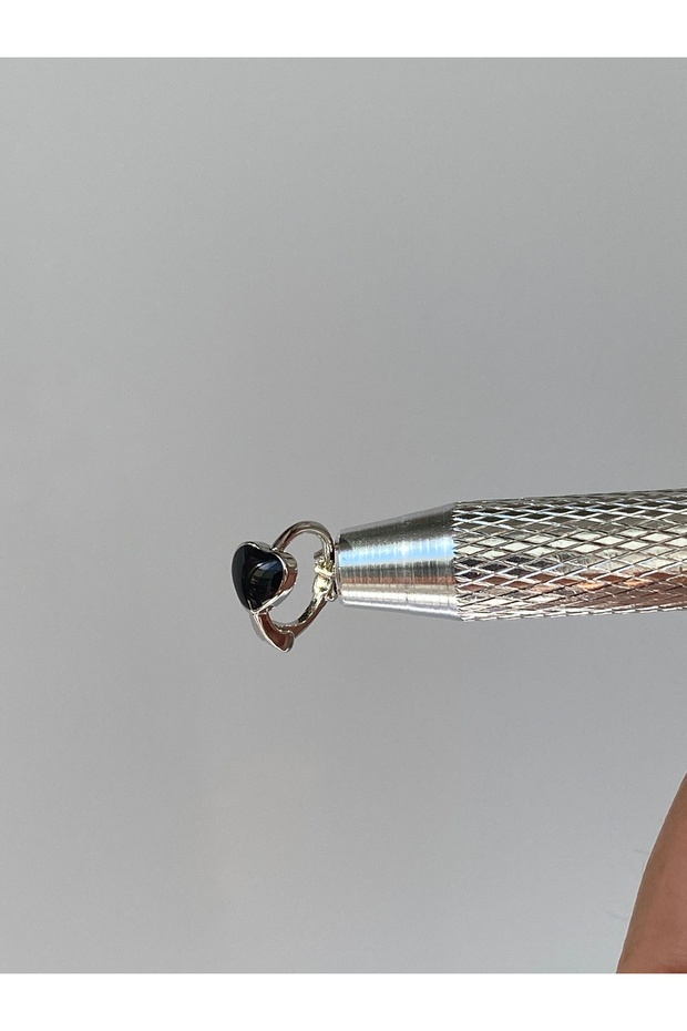 Kalp Siyah Tragus Helıx Lobe Piercingi 6 Mm - 8