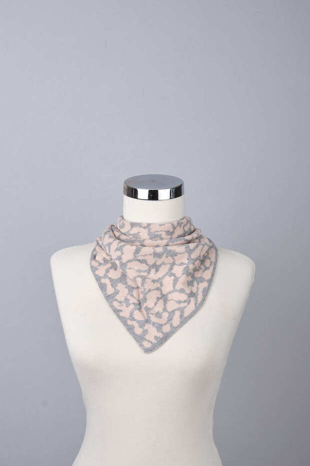 Leopar Desenli Triko Fular - 2