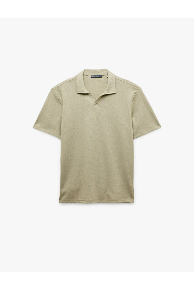 Cotton Regular Fit V Polo Neck Short Sleeve T-Shirt