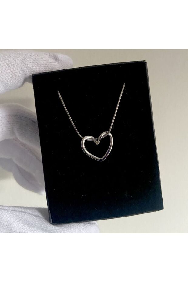 Anti Tarnish Steel Guaranteed Knot Heart Necklace Steel Knot Heart Necklace Women Necklace