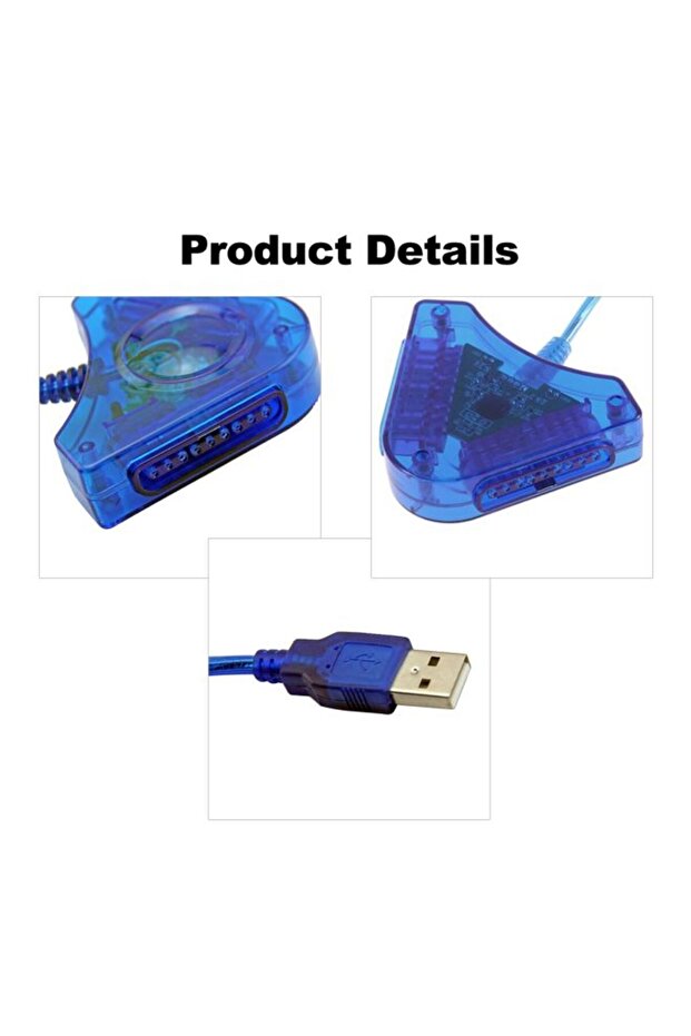 محول سلكي بمنفذ USB مزدوج لوحدة تحكم ألعاب PS2 - 3