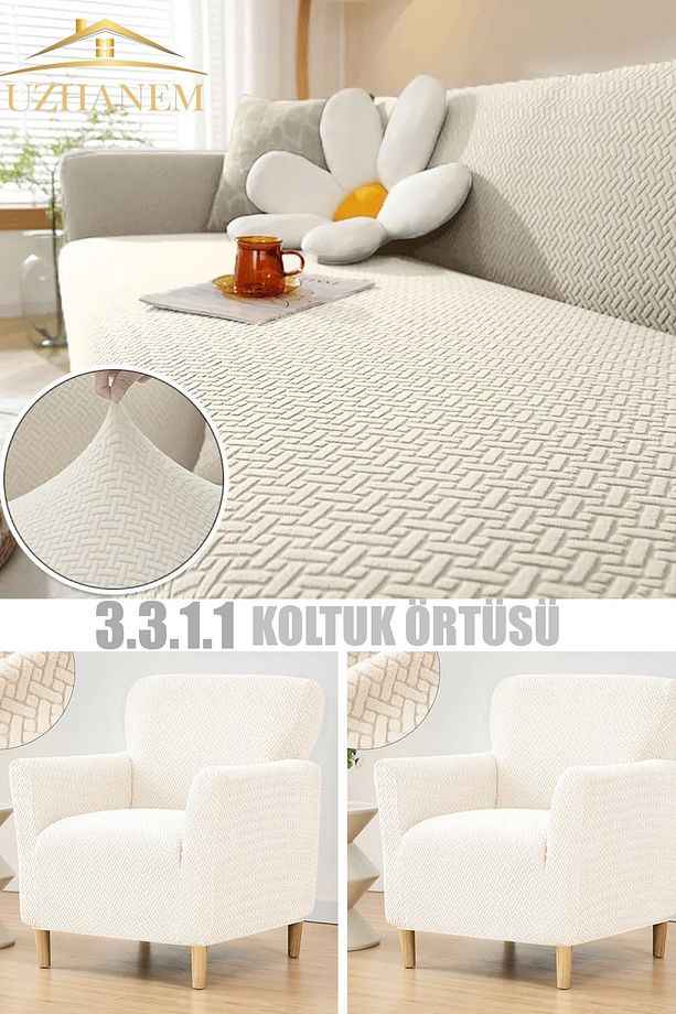 3.3.1.1 Koltuk Örtüsü Koltuk Kılıfı Takımı Ev Tekstili Sofa Cover - 1