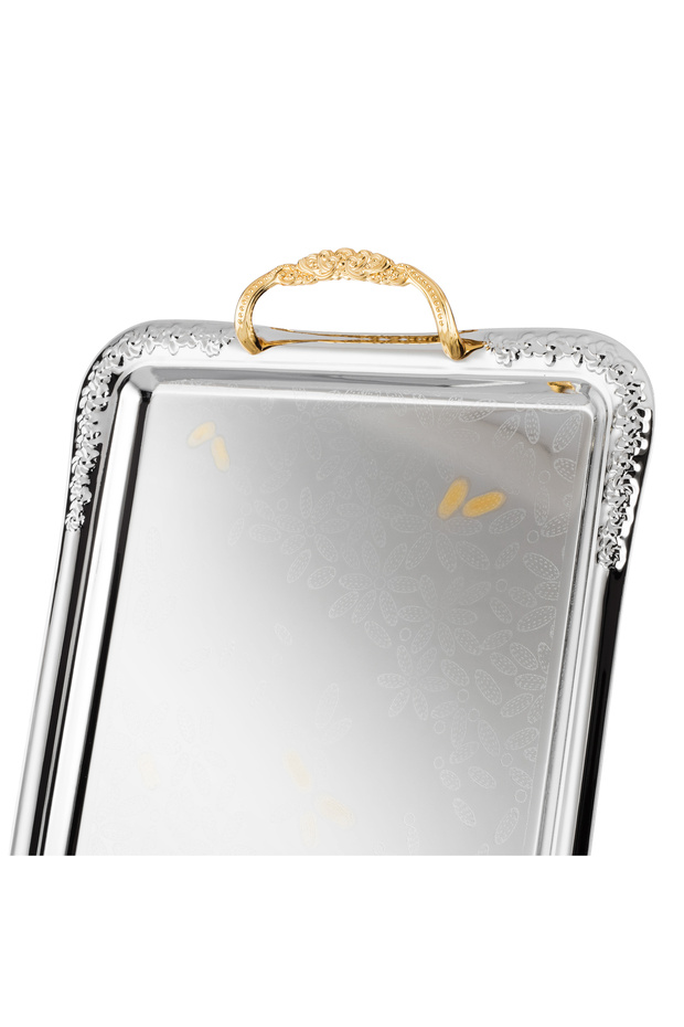 Al-saif Metal Serving Trays Set With Three Different Sizes - 3
