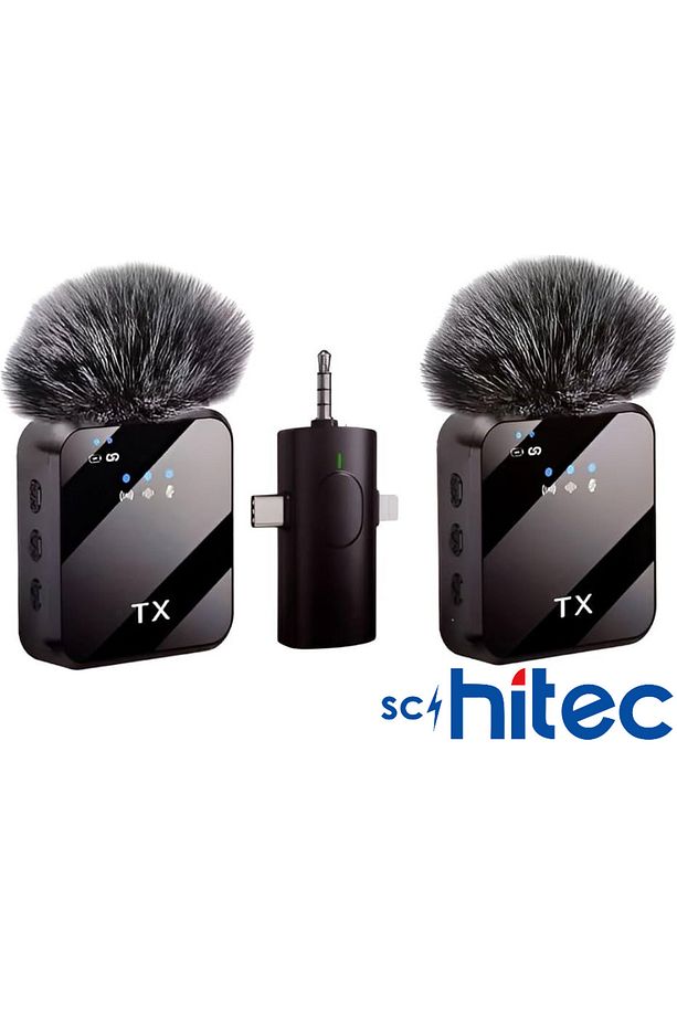 3in1 Type-c Lightning 3.5mm Çıkışlı Ikili Kablosuz Hd Wireless Yaka Mikrofonu F11-2 - 3