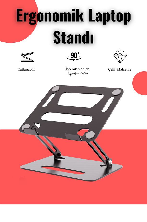 Basic2 Aluminyum Ergonomik Ayarlanabiliir Macbook Notebook Standı - 4