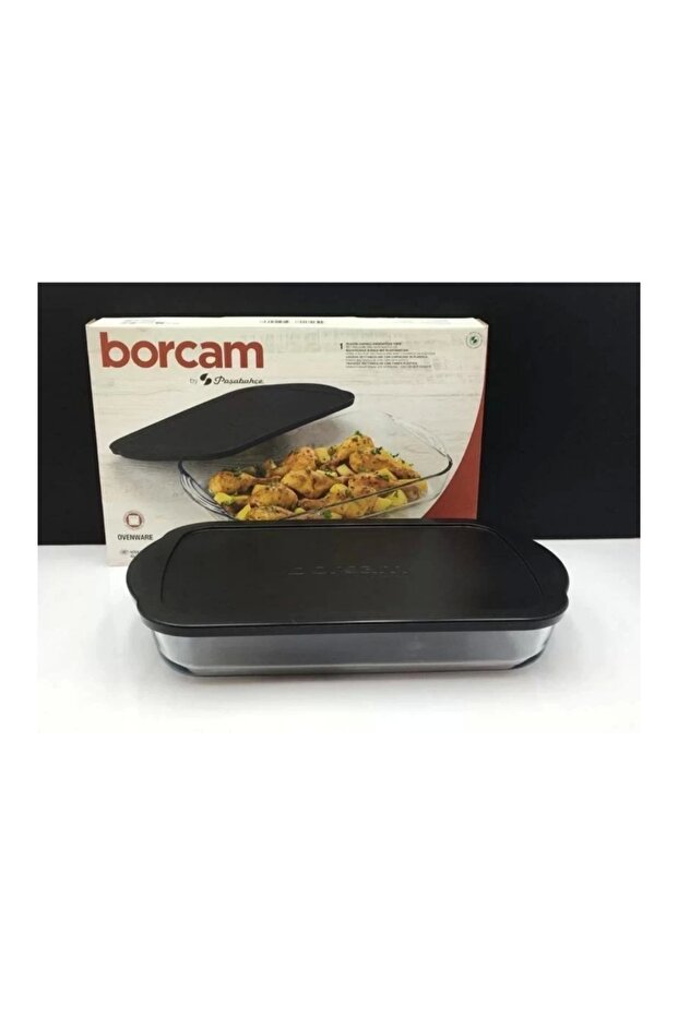 59124 صينية فرن بوركام بغطاء أسود 40×25 سم 3850 سم مكعب