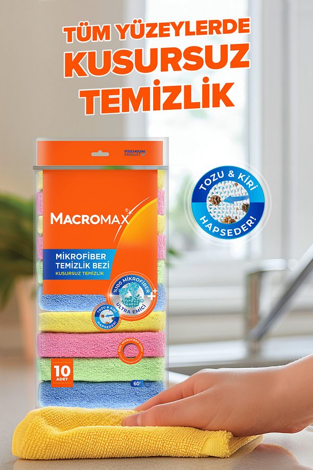 Rengarenk Mikrofiber Temizlik Bezi 10'lu Paket, Ultra Emici Ve Kiri Hapseden Çok Amaçlı Yüzey Bezi - 2