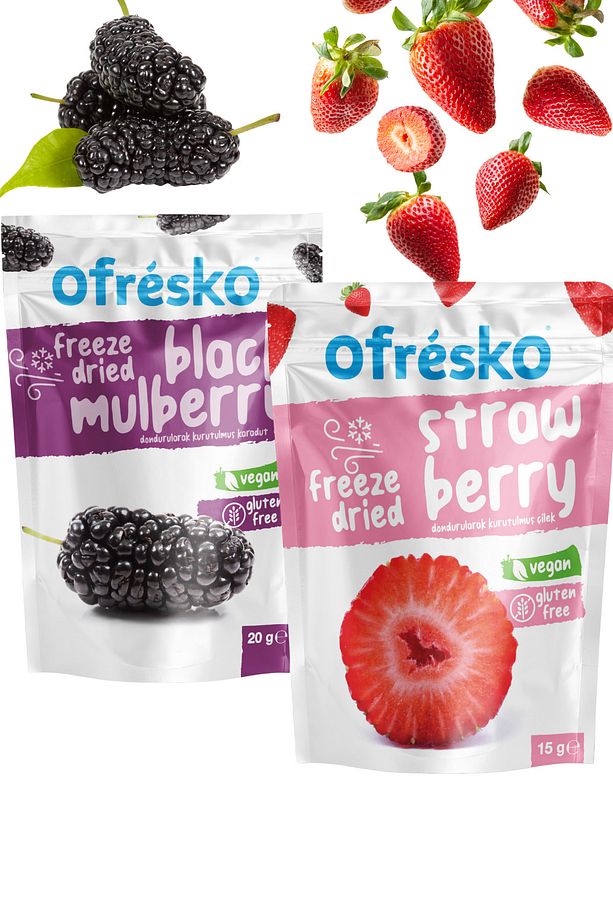 Kuru Meyve Cipsi 2'li Mix Paket – Dondurularak Kurutulmuş Karadut Ve Çilek - Kuru Meyve - 1