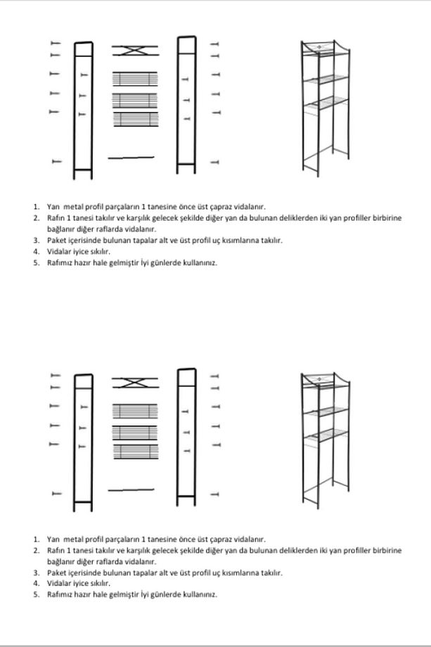 Retodesing Metal Wc Arka Rafı, Banyo Klozet Rafi, Kağıtlık - 5