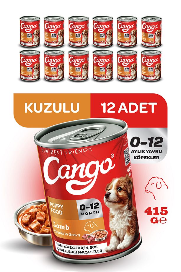 Yavru Yaş Köpek Maması Kuzu Etli 415gr 12li - 1