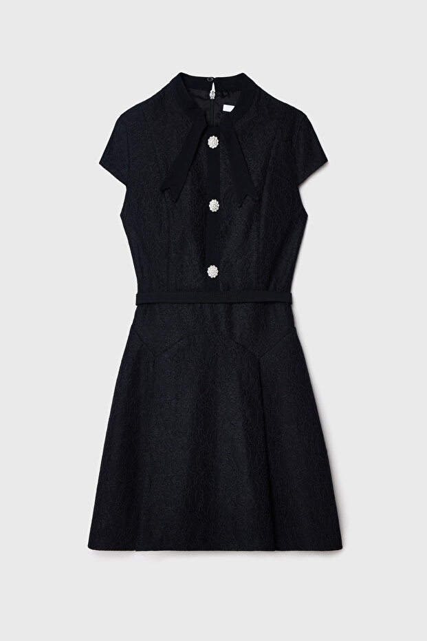 Night Zoom Dantelli Mini Elbise - 6