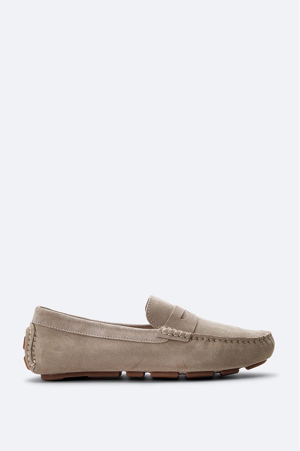 Erkek Taş %100 Süet Loafer Ayakkabı B008001 - 1