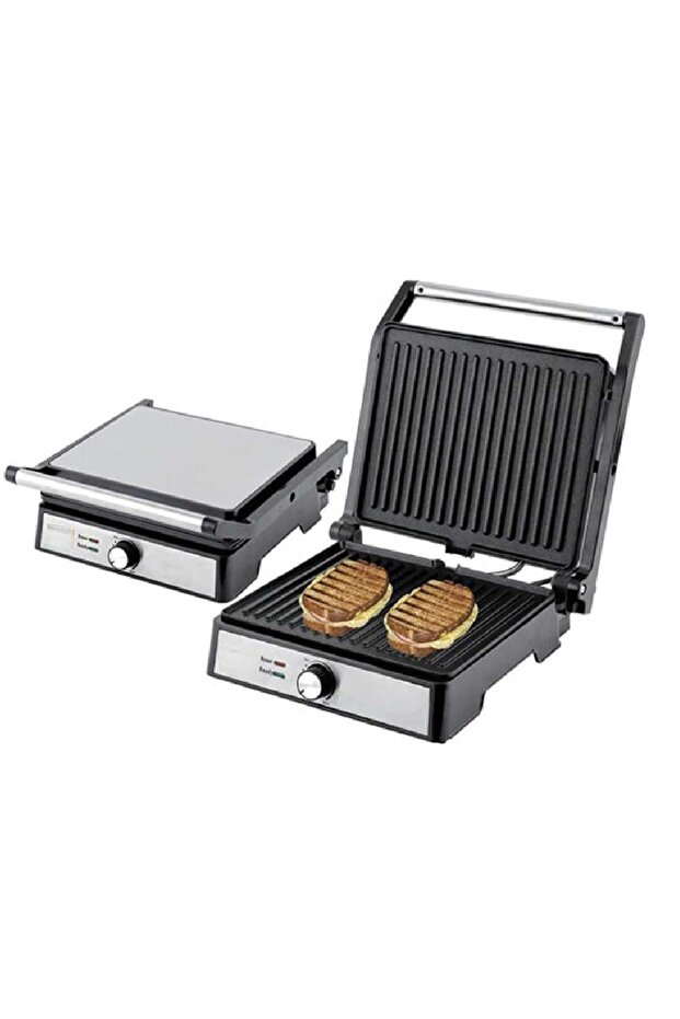 4 Slice Contact Grill Maker Non-stick Stainless Steel Sandwich Press With Temperature Control