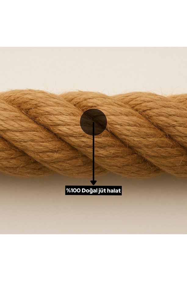 Jüt Halat Sarkıt Avize Kablolu Halatlı Rustik Lamba (100 Cm 15 Adet) - 6