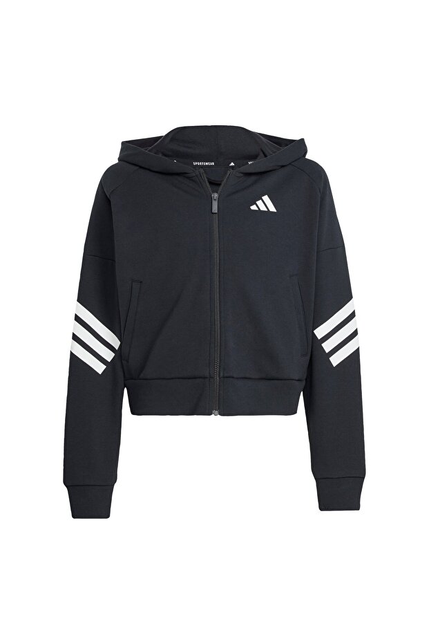 Future Icons 3-Stripes Full-Zip Kids Kapüşonlu Üst - 4