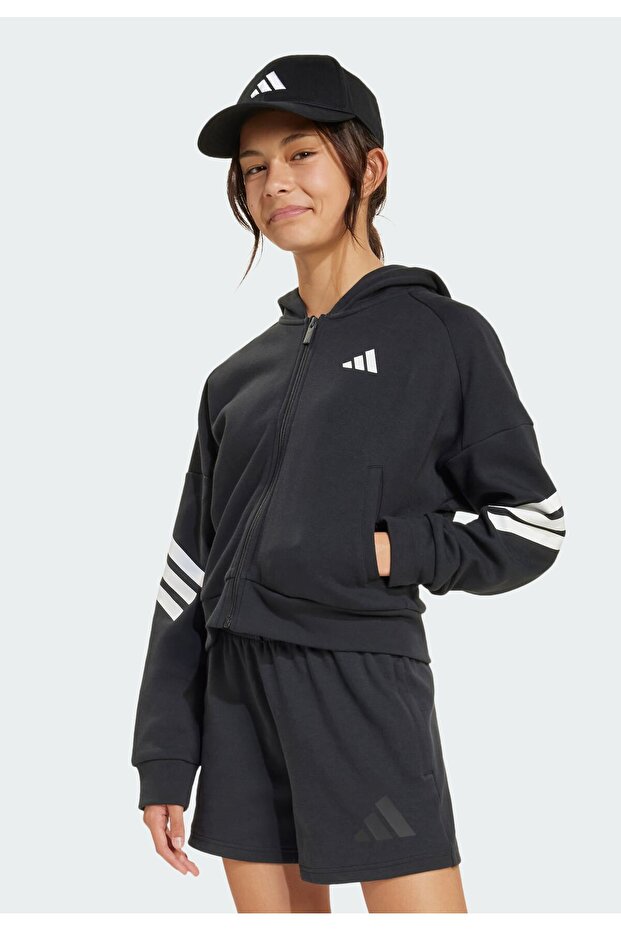 Future Icons 3-Stripes Full-Zip Kids Kapüşonlu Üst - 8