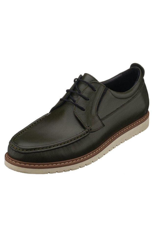 Krt103 Khaki Calf Leather Top Quality Comfortable Wide Fit Large Size Shoes