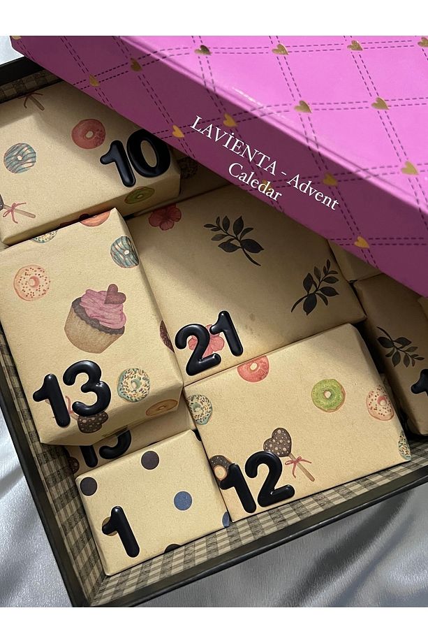 Kişiye Özel 24’lü Takı Advent Calendar Kutusu (İÇERİK AÇIKLAMADA) Pembe Kutu - 2
