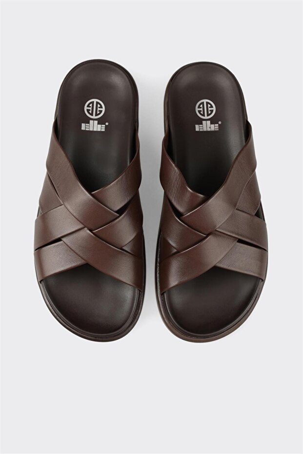 Kahve Deri Erkek Terlik - 4