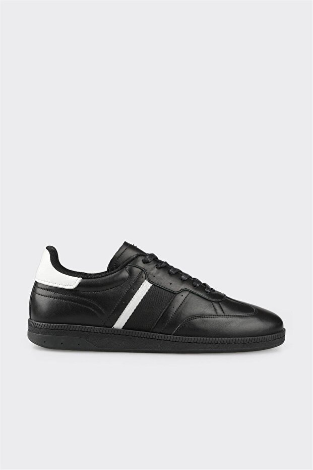 Black Leather Men's Casual Shoes